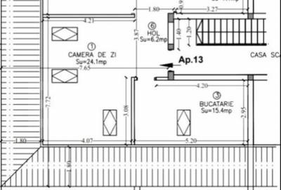 Apartament cu 2 camere semidecomandat în Central