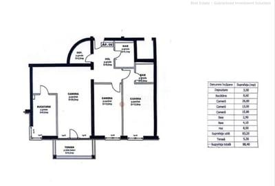 Apartament cu 3 camere decomandat în Bartolomeu