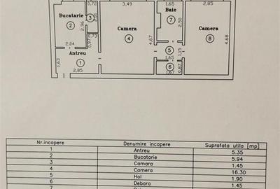 Apartament cu 2 camere semidecomandat, mobilat în Tipografilor - 7