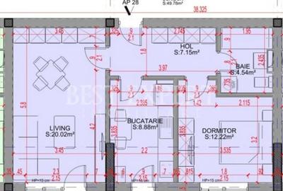 Apartament cu 2 camere decomandat în Titan