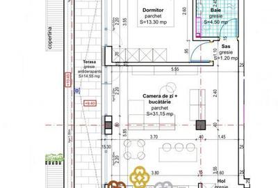 Apartament cu 2 camere în Baciu
