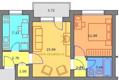 Apartament cu 2 camere semidecomandat în Petros
