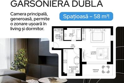 Garsonieră decomandată în Bucureștii Noi
