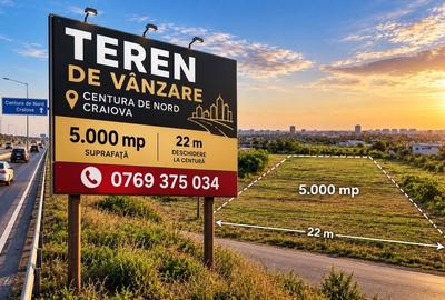 Teren de 5000 mp, în Nord