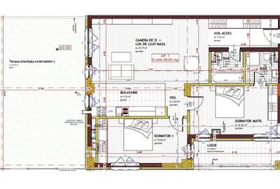Apartament cu 3 camere semidecomandat în Florești