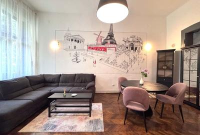Apartament cu 2 camere semidecomandat, mobilat în Central