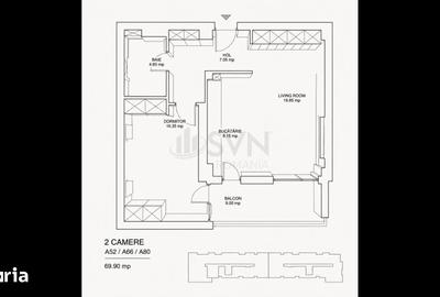 Apartament cu 2 camere în Nord