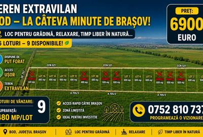 Teren Construcții extravilan de 480 mp, în Bod - 1