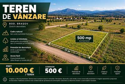Teren extravilan de 500 mp, în Bod