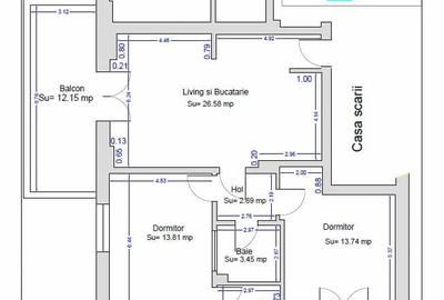 Apartament cu 3 camere semidecomandat, mobilat în Central - 19