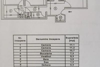 APARTAMENT 3 CAMERE-RAHOVA-CENTRALA-ETAJ-2/8-DECOMANDAT-2 BAI - 1