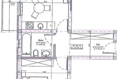 Apartament cu 2 camere, 45mp, etaj intermediar, in Apahida