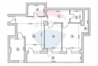 Apartament cu 3 camere semidecomandat în Sud - 14