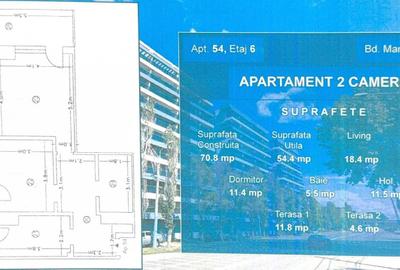 Apartament cu 2 camere decomandat în Exterior Vest - 7