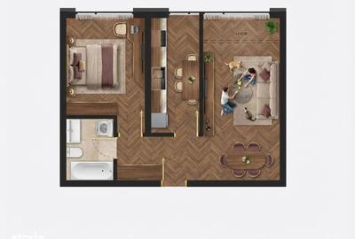 Apartament cu 2 camere în Chiajna