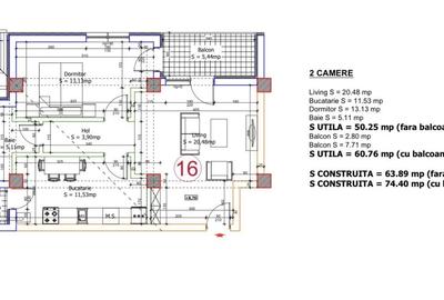 Apartament cu 2 camere în Central