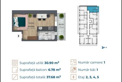 Apartament de 2 camere, prima linie la mare, Costinesti - 11