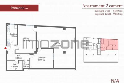 2 camere 55 mp+43 mp, etaj 3, decomandat, MILITARI-MARGEL...