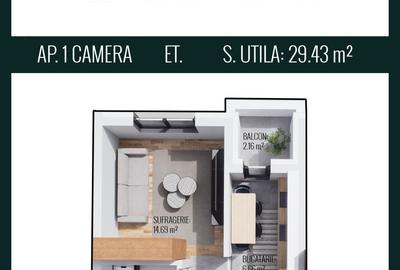 Apartament cu 2 camere decomandat în Chiajna