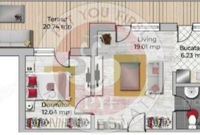 Uverturii | Apartament 2 camere | Semidec | 62mp | B11599 - 1