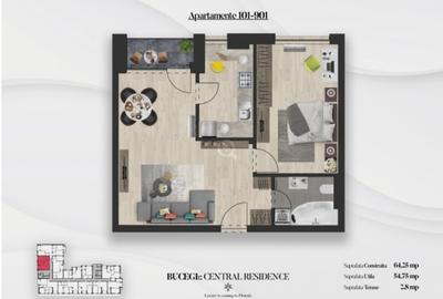 Vanzare apartament 2 camere | Bucegi 12 Central Residence - bloc nou, - 1