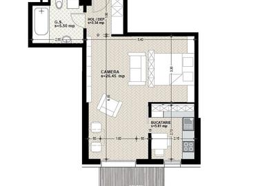Apartament 1 camera + nisa de dormit, imobil nou, Marasti, ISE - 4