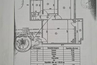 Apartament cu 3 camere decomandat în Central