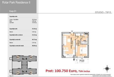 Studio de vânzare Rotar Park Residence 2 - 4