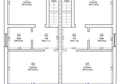 Duplex cu 4 camere cu Teren 365 Mp în Bazoșu Nou - 15