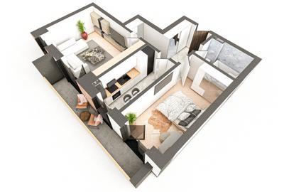 BRAUS CONFORT VIȘANI - Apartament Tip D – 2 Camere Decomandat - 3