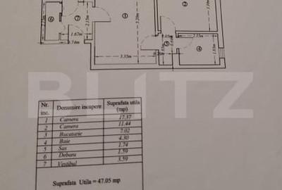 Apartament cu 2 camere, 47,50 mp, Piata Rahova - 12