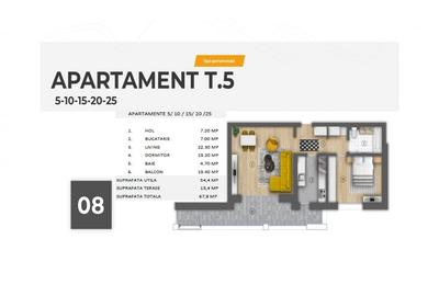 Ultracentral | Piata Unirii | 2 camere, 68 mp (terasa 13 mp), etaj 3 | an 2025 - 2