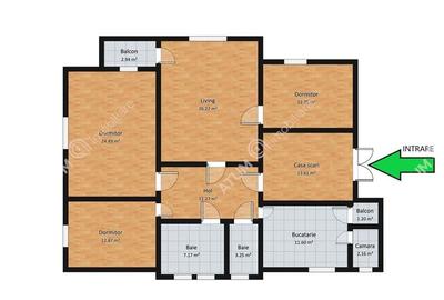 Apartament de 4 camere cu 2 bai 2 balcoane in zona centrala Sibiu - 4