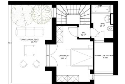 Duplex cu 4 camere cu Teren 200 Mp în Odăile - 11