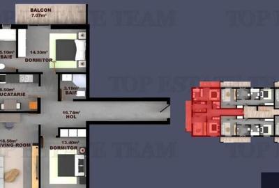 Apartament 3 camere finisaje Premium, pompe de caldura, Fund - 10