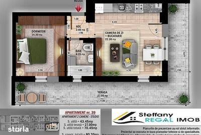 Apartament cu 2 camere în Theodor Pallady