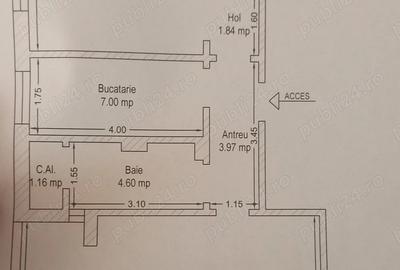 Vand apartament 2 camere decomandat cu centrala proaspat renovat complet