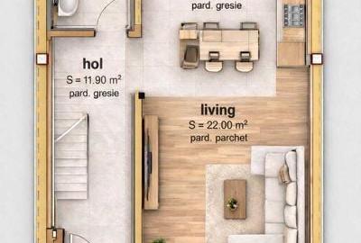 Casă cu 3 camere cu Teren 100 Mp în Central - 7