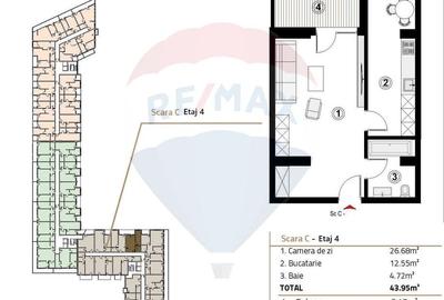 Apartament nou de vanzare 44 mp Soporului Comision 0% - 4