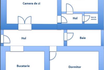Apartament cu 3 camere semidecomandat în Central - 2
