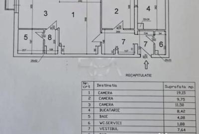 Apartament cu 3 camere semidecomandat în Teiul Doamnei - 3