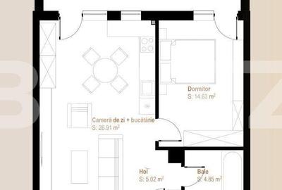 Apartament 2 camere, 49 mp, zona Vivo