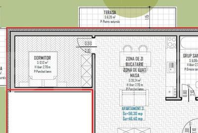 Apartament 2 camere, 46mp, bloc nou, zona Regal, Baciu - 1
