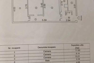 Apartament cu 3 camere semidecomandat în Km 4 - 2