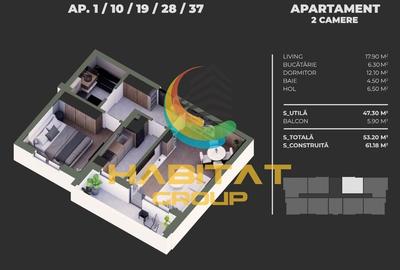 Apartament 2 Camere Sector 4 Grand Arena 53.20Mp - 2