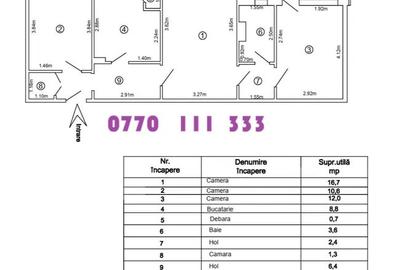 Apartament 3 camere confort 1, zona Hipodrom, etaj 3/4. - 1