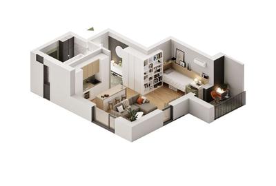 Apartament cu 1,5 camere în zona Parneava - 3