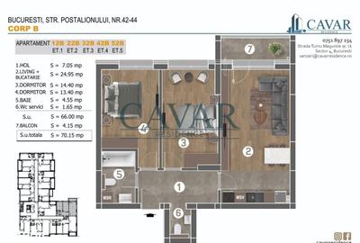 Apartament cu 3 camere în Brâncoveanu - 1
