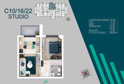 Apartament cu 2 camere în Titan - 13