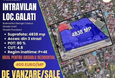 Teren Construcții intravilan de 4338 mp, în Bd. Coșbuc